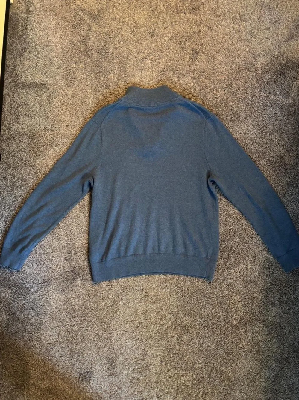 J.Crew Factory 100% Cotton Quarter-Zip Sweater - Heathered Blue (Large)